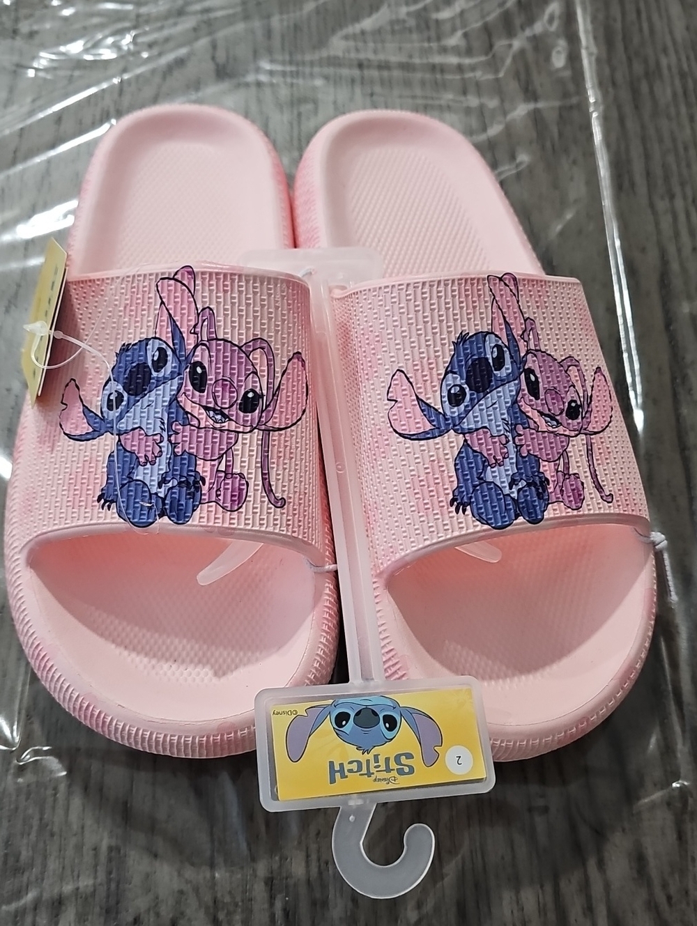 Stitch Disney Pink Kids Slide Sandals Size 2